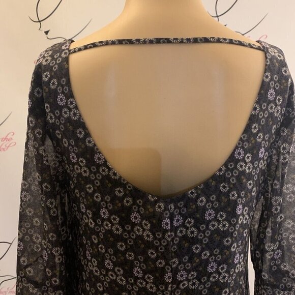 Xhilaration. Size S. Border Print Lined Chiffon Short Dress. Lace Edge. B96. - Picture 7 of 7